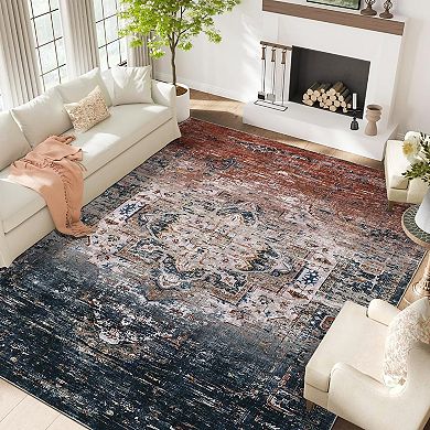 ANIXOL Vintage Washable Non-Slip Area Rug