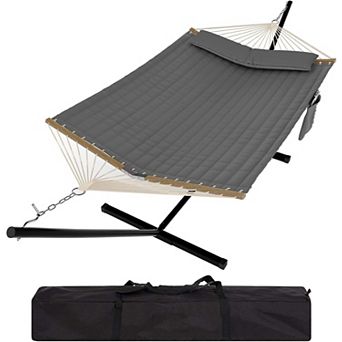 ANIXOL Double Hammock with Stand, Polyester Fabric, 450 lbs Capacity