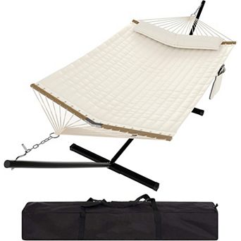 ANIXOL Double Hammock with Stand, Polyester Fabric, 450 lbs Capacity