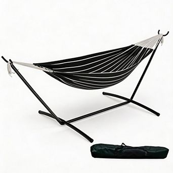 ANIXOL Single Hammock with Stand, Heavy Duty Cotton Fabric