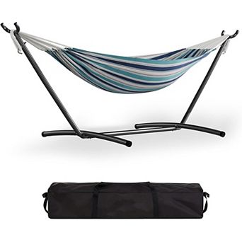 ANIXOL Single Hammock with Stand, Heavy Duty Cotton Fabric