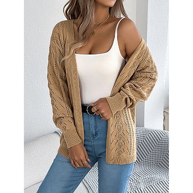 Women Cardigan Sweater Casual Loose Long Sleeve Coat