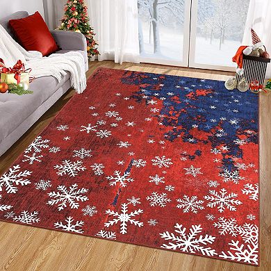 ANIXOL Christmas Machine Washable Area Rug