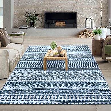 ANIXOL Modern Geometric Area Rug-Washable, Soft Low-Pile
