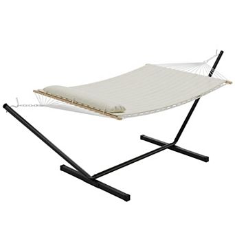 ANIXOL Double Hammock with Stand, Polyester Fabric, 450 lbs Capacity