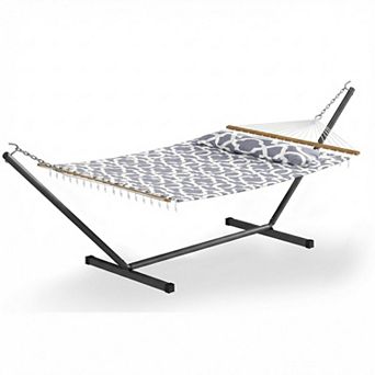 ANIXOL Double Hammock with Steel Stand Cotton Fabric