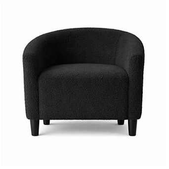 ANIXOL Teddy Boucle Accent Barrel Chair with Cozy Backrest
