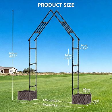 ANIXOL Gothic Garden Arch with Planter Boxes