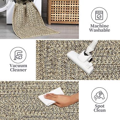ANIXOL Washable Non-Slip Ultra Soft Area Rug-Modern Braided Print