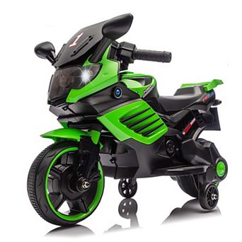 ANIXOL Kids Electric Motorcycle with Training Wheels and LED Lights