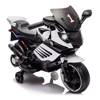 ANIXOL Kids Electric Motorcycle with Training Wheels and LED Lights