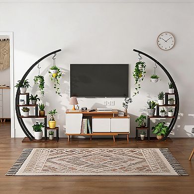 ANIXOL 5-Tier Metal Half Moon Plant Stand