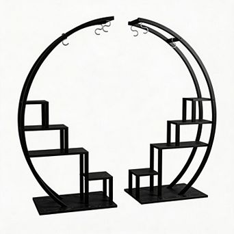 ANIXOL 5 tier Metal Half Moon Plant Stand
