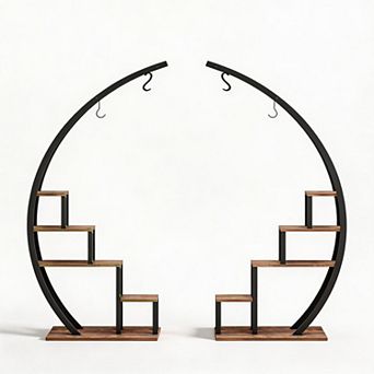 ANIXOL 5 tier Metal Half Moon Plant Stand