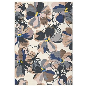 ANIXOL Washable Floral Area Rug