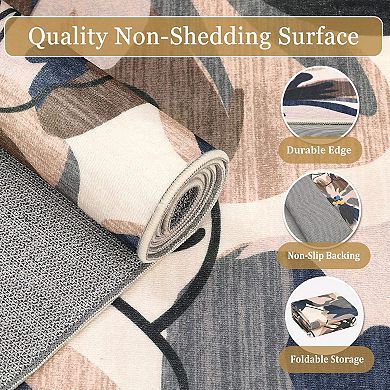 ANIXOL Washable Floral Area Rug
