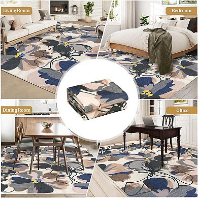 ANIXOL Washable Floral Area Rug
