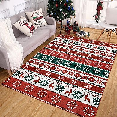 ANIXOL Christmas Washable Area Rug