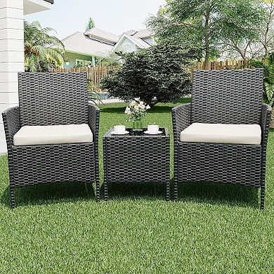 ANIXOL 3-Piece All-Weather Patio Set, PE Wicker Sectional