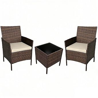 ANIXOL 3 pc All-Weather Patio Set, PE Wicker Sectional
