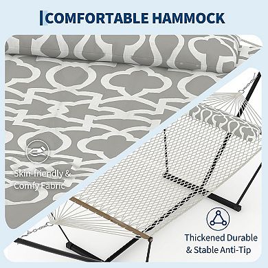 ANIXOL Double Hammock with Steel Stand, 450 lbs Capacity