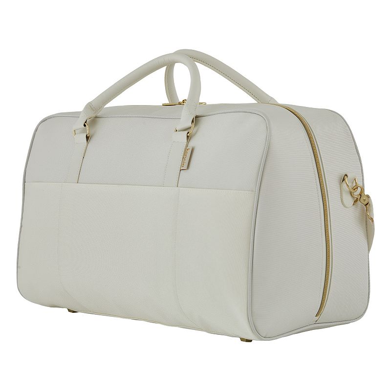 Kensie Soleil Collection Weekender Duffel Bag, White Dream