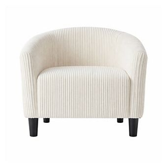 ANIXOL Accent Barrel Chair Corduroy Club Chair with Cozy Backrest