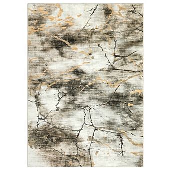 ANIXOL Contemporary Abstract Washable Area Rug, Soft Non-Slip Low-Pile Carpet