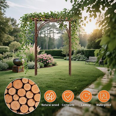 ANIXOL Cedar Wood Garden Arch with Trellis