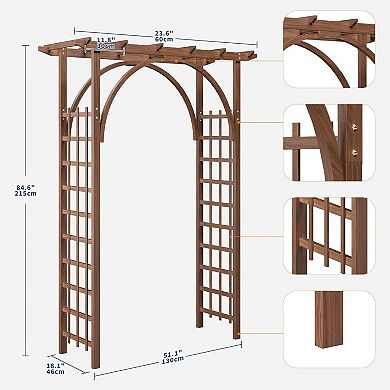 ANIXOL Cedar Wood Garden Arch with Trellis