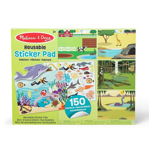 Детские игрушки Melissa & Doug Reusable Sticker Pad Habitats with 150 Stickers