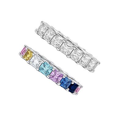 PRIMROSE Multi Gemstone Eternity Band Ring Set
