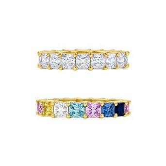 PRIMROSE Multi Gemstone Eternity Band Ring Set