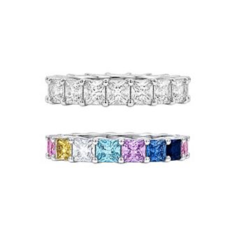 PRIMROSE Multi Gemstone Eternity Band Ring Set