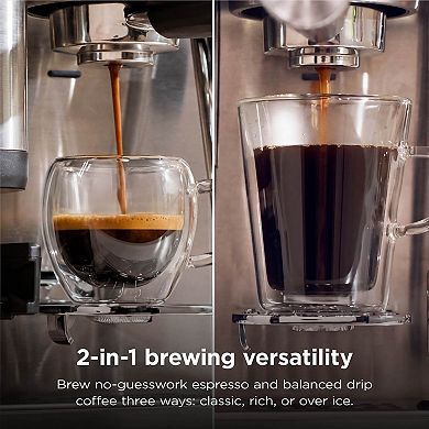 Ninja Luxe Café Mini Espresso Machine & Drip Coffee Maker with Built-in Grinder and Manual Steam Wand