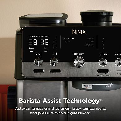 Ninja Luxe Café Mini Espresso Machine & Drip Coffee Maker with Built-in Grinder and Manual Steam Wand