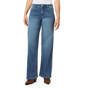 Juniors' WallFlower Feisty Curvy Low Rise Wide Leg Jeans