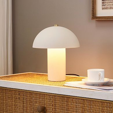 Alba 10" Modern Mushroom Table Lamp with Gold Accent