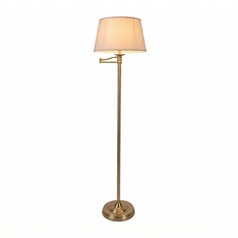 Brightech Caden Modern LED Floor Lamp with Swing Arm & Drum Shade