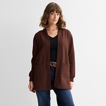 Women's Sonoma Goods For Life® Long Line Open Front Fleece Cardigan