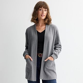 Women's Sonoma Goods For Life® Long Line Open Front Fleece Cardigan