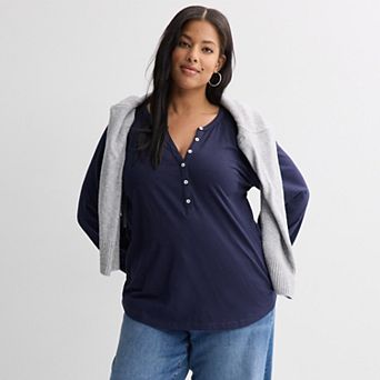 Plus Size Sonoma Goods For Life® Knit Peasant Blouse