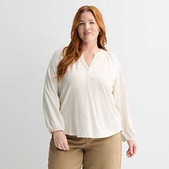 Plus Size Sonoma Goods For Life® Knit Peasant Blouse