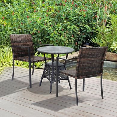 Ergonomic Outdoor Wicker Stackable Chairs Set of 4