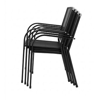 Stackable Chairs with Ergonomic Armrests, Set of 4