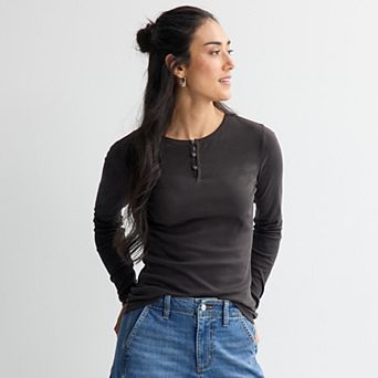Women's Sonoma Goods For Life® Notch Neck Rib Top
