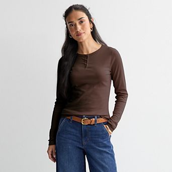 Women's Sonoma Goods For Life® Notch Neck Rib Top
