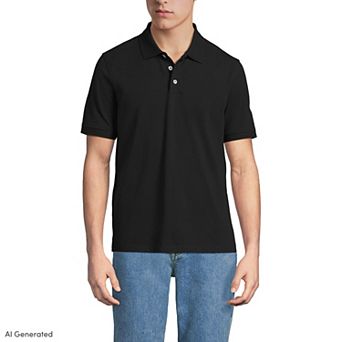 Men's Lands' End Short Sleeve Performance Mesh Pique Polo