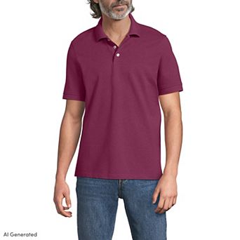 Men's Lands' End Short Sleeve Performance Mesh Pique Polo