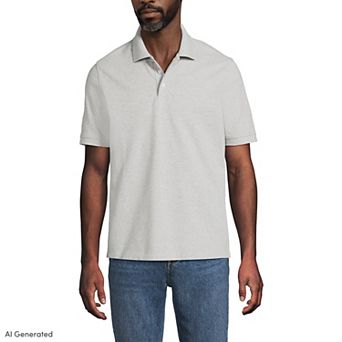 Men's Lands' End Short Sleeve Performance Mesh Pique Polo